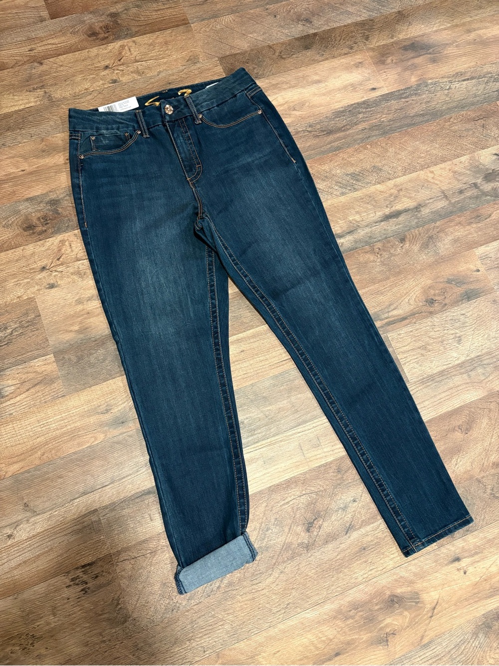 SEVEN7 Women’s Dark Blue tummyless high-rise Skinny Jeans size 10 retail $69